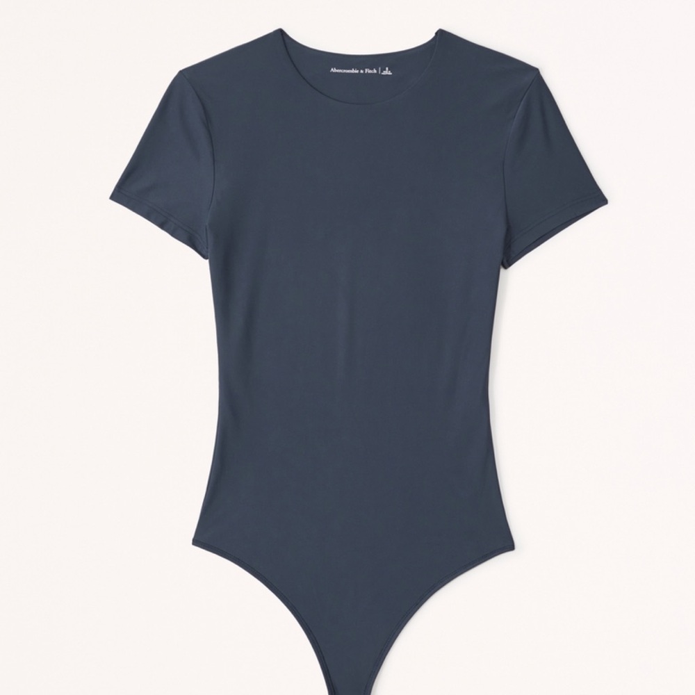 Abercrombie cotton bodysuit size small in navy